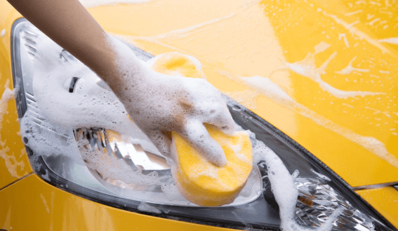Cleaning Headlights with Magic Eraser