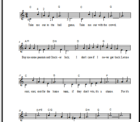 Take Me Out to the Ball Game Chords